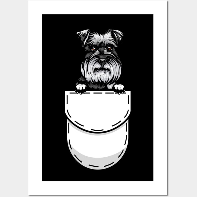 Miniature Schnauzer Pocket Dog Wall Art by Pet My Dog